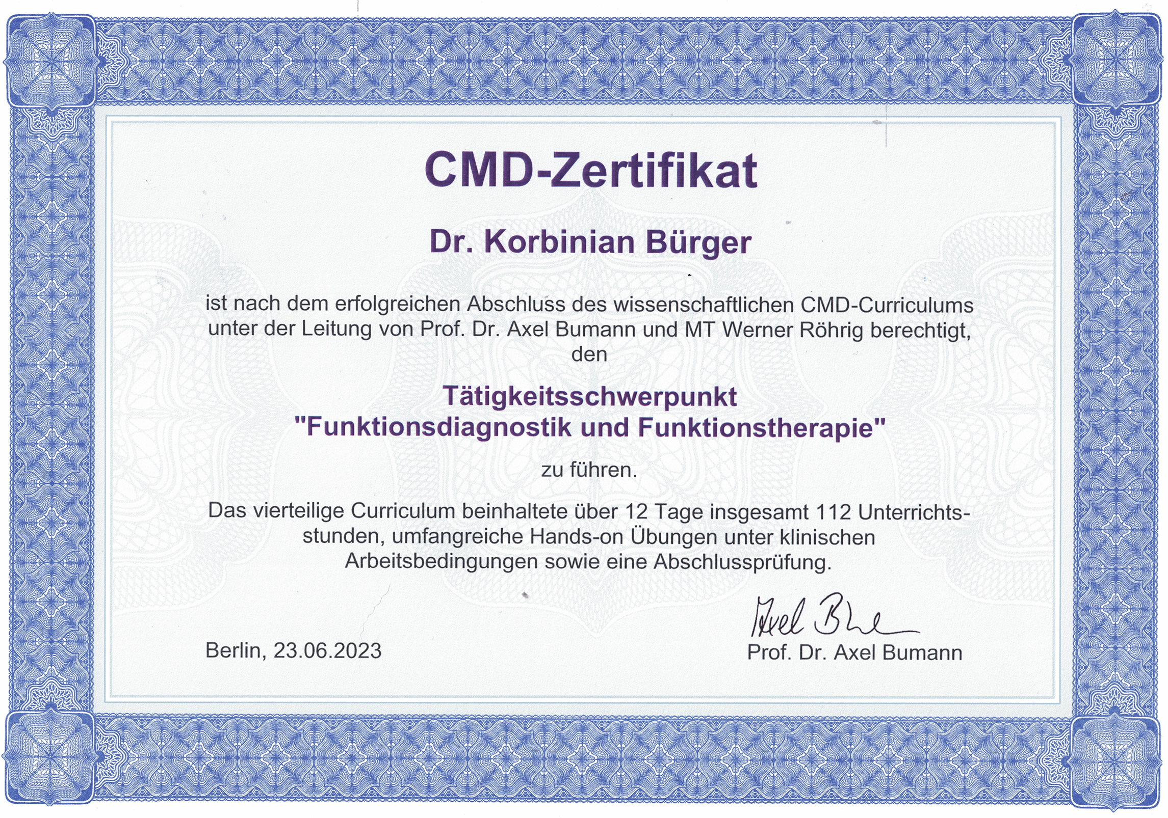 CMD Zertifizierung